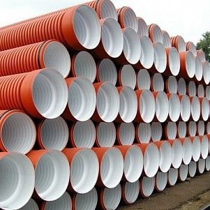 Труба гофрированная дренажная 500/435 мм 6 м SN8 с раструбом терракот